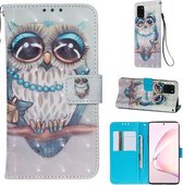 Voor Galaxy Note10 Lite 3D Schilderen Horizontale Flip Leren Case met Houder & Kaartsleuf & Portemonnee & Lanyard (Leuke Uil)