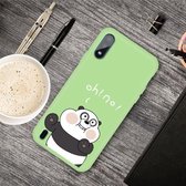 Voor Galaxy A10 Cartoon Animal Pattern Shockproof TPU beschermhoes (Green Panda)