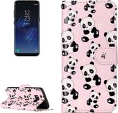 Voor Galaxy S8 + / G955 Gloss Oil Reliëf Panda Patroon Horizontale Flip Leren Case met Houder & Kaartsleuven & Portemonnee & Fotolijst