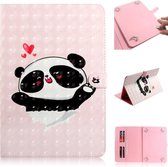 3D Gekleurde Tekening Universele Horizontale Leren Flip Case, met Houder & Kaartsleuf & Portemonnee voor 10 inch Tablet PC (Love Bear)