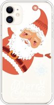 Voor iPhone 11 Trendy schattig kerstpatroon Case Clear TPU Cover Phone Cases (Santa Claus)