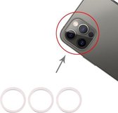 3 PCS achteruitrijcamera glazen lens metalen beschermring ring voor iPhone 12 Pro Max (zilver)