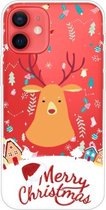 Christmas Series Clear TPU beschermhoes voor iPhone 12/12 Pro (Christmas Ugly Deer)