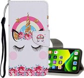 Voor iPhone 11 Pro Gekleurd tekeningpatroon Horizontaal lederen flip-hoesje met houder & kaartsleuven & portemonnee (Crown Unicorn)