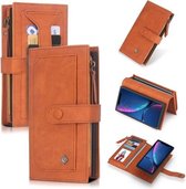 Voor iPhone XR POLA multifunctionele mode magnetische horizontale flip lederen tas met kaartsleuven & portemonnee & fotolijst & houder (bruin)