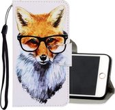 Voor iPhone 6 Plus / 6s Plus 3D Gekleurde Tekening Horizontale Flip PU Leren Case met Houder & Kaartsleuven & Portemonnee (Vos)
