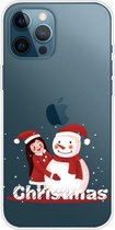 Christmas Series Clear TPU beschermhoes voor iPhone 11 Pro (Girl Snowman)