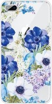 Voor iPhone 8 Plus / 7 Plus patroon TPU beschermhoes (blauwe en witte rozen)