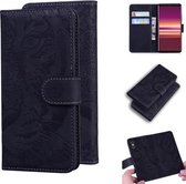 Voor Sony Xperia 5 Tiger Embossing Pattern Horizontale Flip lederen tas met houder & kaartsleuven & portemonnee (zwart)