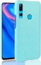 Schokbestendige krokodiltextuur pc + PU-hoes voor Huawei Y9 prime 2019 (lichtgroen)