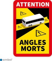 Simbol - Sticker Dode Hoek Frankrijk Bus - Camper - Attention Angles Morts - Duurzame Kwaliteit - Formaat 17 x 25 cm - Formaat