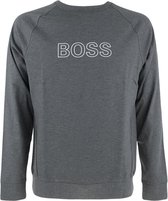 Hugo Boss logo O-hals sweater grijs - M