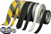 Anti-slip tape - zwart/geel 25mm x 18m