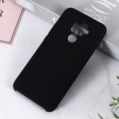Effen kleur vloeibaar siliconen schokbestendig hoesje voor Huawei Nova 5i Pro / Mate 30 Lite (zwart)
