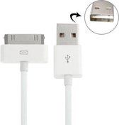 2m USB Dubbelzijdige synchronisatiegegevens / laadkabel, voor iPhone 4 & 4S / iPhone 3GS / 3G / iPad 3 / iPad 2 / iPad / iPod Touch (wit)