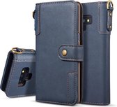 Voor Galaxy Note9 Koeienhuid Textuur Horizontale Flip Leren Case met Houder & Kaartsleuven & Portemonnee & Lanyard (Blauw)