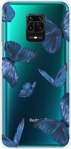 Voor Xiaomi Redmi Note 9S schokbestendig geverfd TPU beschermhoes (blauwe vlinder)