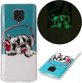 Voor Xiaomi Redmi Note 9 Pro Luminous TPU mobiele telefoon beschermhoes (headset hond)