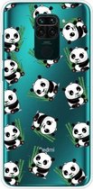 Voor Xiaomi Redmi Note 9 schokbestendig geverfd transparant TPU beschermhoes (panda)