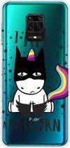 Voor Xiaomi Redmi Note 9S schokbestendig geverfd transparant TPU beschermhoes (Batman)