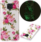 Voor Geschikt voor Xiaomi Redmi Note 9 Pro Luminous TPU mobiele telefoon beschermhoes (Rose Flower)