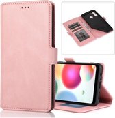 Voor Samsung Galaxy A21 Retro Magnetische Sluiting Horizontale Flip Leren Case met Houder & Kaartsleuven & Fotolijst & Portemonnee (Rose Goud)