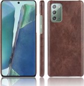 Voor Samsung Galaxy Note20 schokbestendige Litchi-textuur pc + PU-hoes (bruin)