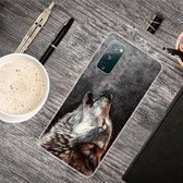 Voor Samsung Galaxy S20 FE schokbestendig geverfd transparant TPU beschermhoes (Call Wolf)
