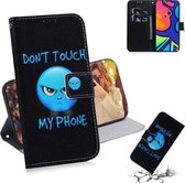 Voor Samsung Galaxy F41 Gekleurde tekening Horizontale flip lederen tas, met houder en kaartsleuven en portemonnee (woede)