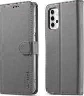 Voor Samsung Galaxy A32 5G LC.IMEEKE Kalfsstructuur Horizontale flip lederen tas, met houder & kaartsleuven & portemonnee & fotolijst (grijs)