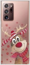 Voor Samsung Galaxy Note20 Ultra Christmas Series Clear TPU beschermhoes (Smiley Deer)