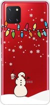 Voor Samsung Galaxy A81 / Note 10 Lite Christmas Series Clear TPU beschermhoes (Milk Tea Snowman)