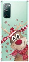 Voor Samsung Galaxy S20 FE Christmas Series Clear TPU beschermhoes (Smiley Deer)