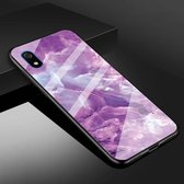 Voor Xiaomi Redmi 7A beschermhoes van marmerglas (paars)