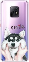 Voor Xiaomi Redmi 10X 5G Gekleurd tekeningpatroon Zeer transparant TPU beschermhoes (Pinch Dog)