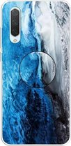 3D Marble Soft Silicone TPU Case Cover Bracket voor Xiaomi Mi CC9e (donkerblauw)
