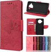 Voor Geschikt voor Xiaomi Mi 10T Lite 5G Vlinders Embossing Horizontale flip lederen tas met houder & kaartsleuven & portemonnee (rood)