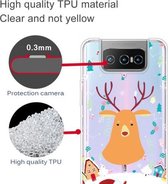 Voor ASUS Zenfone 7 Pro ZS671KS Christmas Series Transparante TPU beschermhoes (Christmas Ugly Deer)