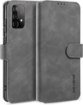 Voor Samsung Galaxy A52 5G DG.MING Retro Oil Side Horizontale Flip Leren Case met Houder & Kaartsleuven & Portemonnee (Grijs)