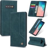 Voor Samsung Galaxy S10 + POLA 008 Serie Retro Klassieke Magnetische Horizontale Flip Leren Case met Houder & Kaartsleuven (Blauw)