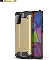 Voor Galaxy M51 (zijvingerafdruk) Magic Armor TPU + pc-combinatiebehuizing (goud)