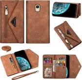 Voor Samsung Galaxy J6 (2018) Skin Feel Rits Horizontale Flip Leren Case met Houder & Kaartsleuven & Fotolijst & Lanyard & Lang Touw (Bruin)