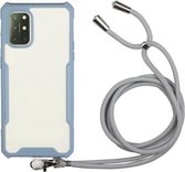 Voor Xiaomi Redmi Note 9 / Poco M3 Acryl + kleur TPU schokbestendig hoesje met nekkoord (melkgrijs)
