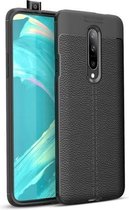 Litchi Texture TPU Shockproof Case voor OnePlus 7 (Zwart)