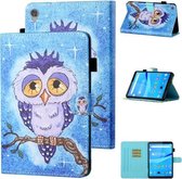 Voor Lenovo Tab M10 HD 2e generatie TB-X306X Gekleurde tekening Stiksels Horizontale flip lederen hoes TPU Bodembehuizing met houder & kaartsleuven & antislipstrip & pennensleuf & slaap / ont