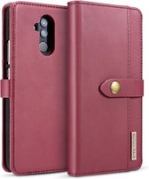 DG.MING Afneembare horizontale magnetische flip-hoes van lamsleer voor Huawei Mate 20 Lite / Maimang 7, met houder en kaartsleuven en portemonnee (rood)
