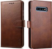 Voor Galaxy S10e GUSSIM zakelijke stijl horizontale flip lederen tas met houder & kaartsleuven & portemonnee (bruin)