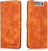 Voor Galaxy A80 / A90 Diaobaolee Pure Verse Textuur Horizontale Flip Leren Case, met Houder & Kaartsleuf & Portemonnee & Fotolijst (Geel)