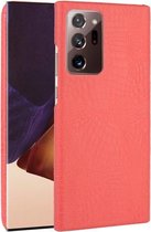 Voor Samsung Galaxy Note20 Ultra schokbestendige krokodiltextuur pc + PU-hoes (rood)