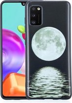 Voor Samsung Galaxy A41 Painted Pattern Soft TPU Case (Moon)